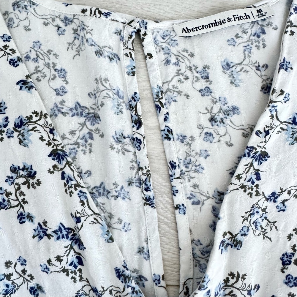 Abercrombie & Fitch Ditsy Floral Cap Sleeve Mini Lined Dress w Pockets Size M - Picture 5 of 12